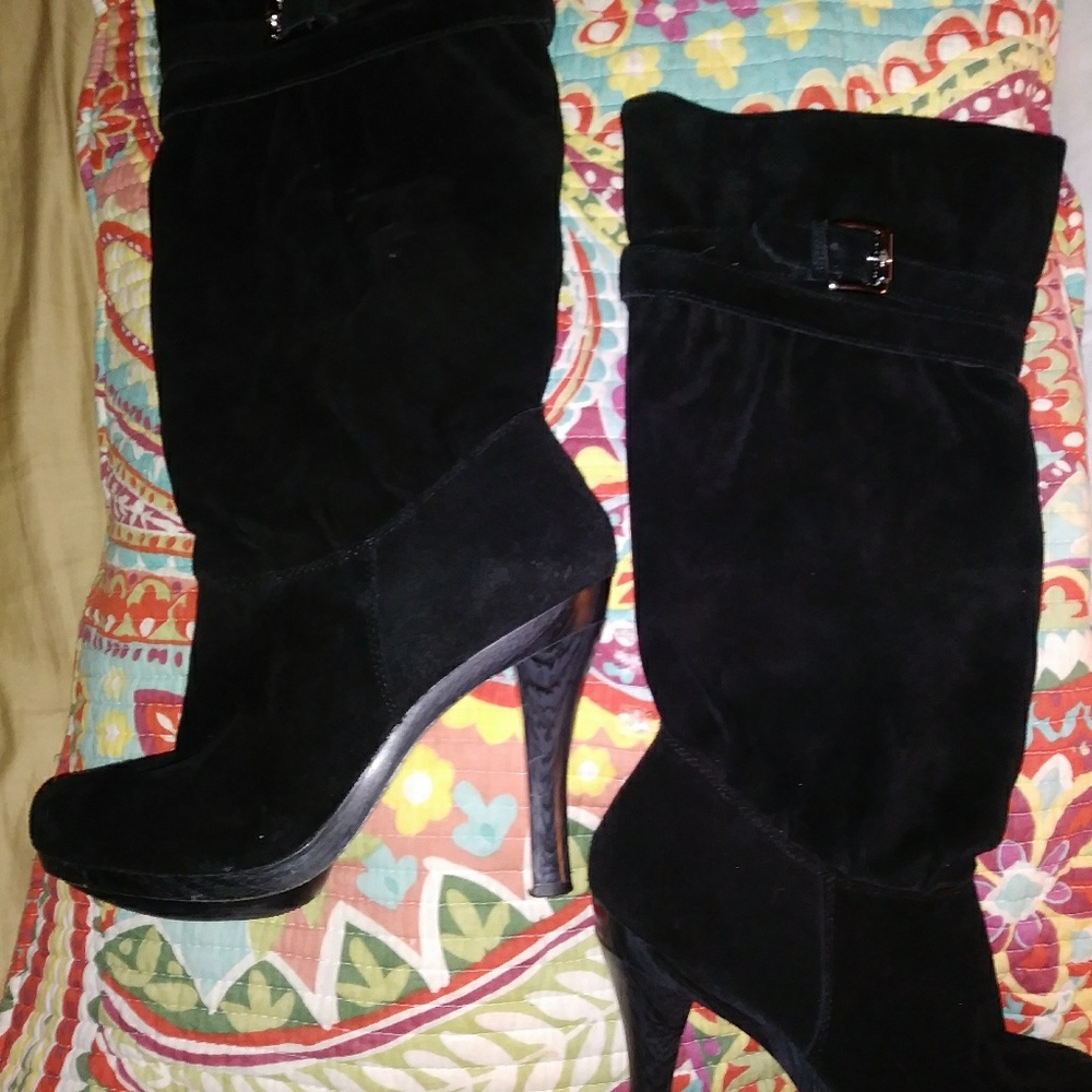 Michael Kors black suede boots.